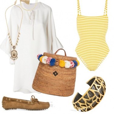 Outfit Beige e giallo