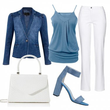 Outfit Sandalias de tacón Azul Un solo color Mujer: 6 Outfit Mujer | Bantoa
