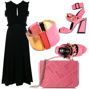 Outfit Nero e rosa