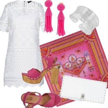 Outfit Fucsia e bianco