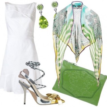 Outfit Bianco e verde