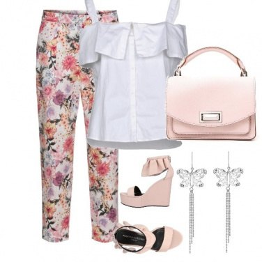 Outfit Aperitivo in bianco e rosa