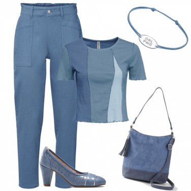 Outfit Camiseta Azul Mujer: 44 Outfit Mujer | Bantoa