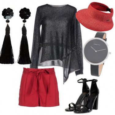 Outfit Look rosso e nero