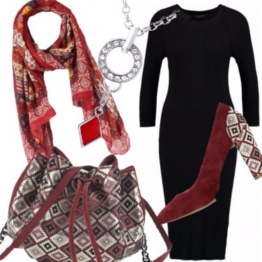 Outfit Rosso geometrie