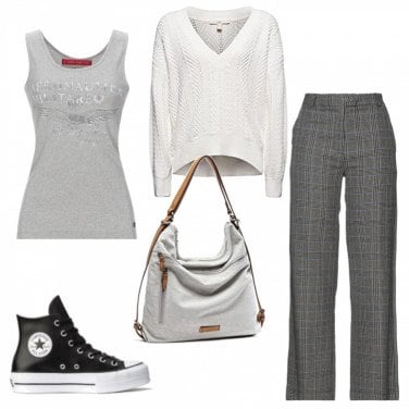 Outfit Pantalones Gris Con diseños Mujer: 3 Outfit Mujer | Bantoa