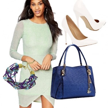 Outfit Verde e brillantini