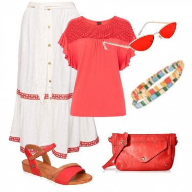 Outfit Camiseta Rojo Mujer: 9 Outfit Mujer | Bantoa