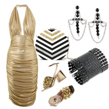 Outfit Nero+oro per brillare di notte