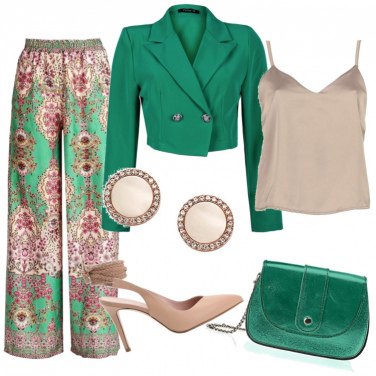 Outfit Pantaloni Verde Con stampe Donna: 3 Outfit Donna | Bantoa