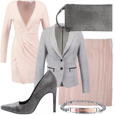 Outfit Rosa e grigio