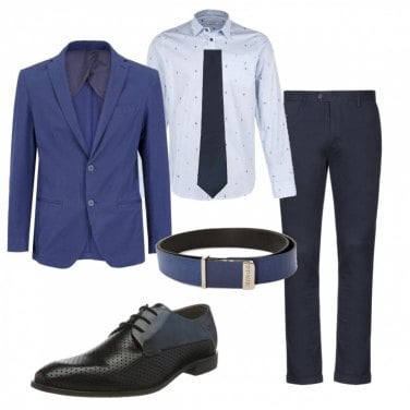 outfit pantaloni blu uomo