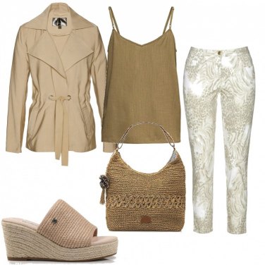 Outfit Pantalones Beige Con diseños Mujer: 2 Outfit Mujer | Bantoa