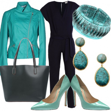 Outfit Jumpsuit in blu e turquoise