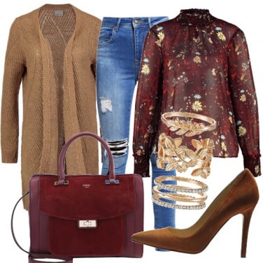 Outfit Maxi cardigan e tacco