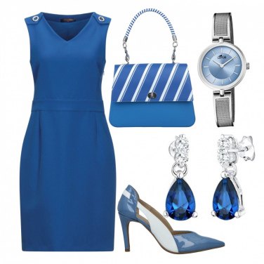 Outfit Vestiti corti Blu Tinta unita Donna: 4 Outfit Donna | Bantoa