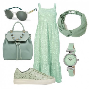 Zaino da donna in verde con coulisse in ecopelle Lora Ferres | Bantoa