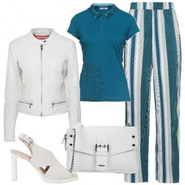 Outfit Pantaloni Verde A righe Donna: 2 Outfit Donna | Bantoa