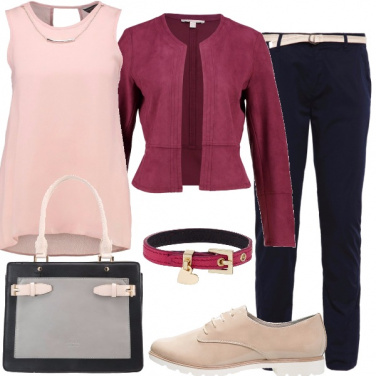Outfit Rosa, blu e granata!