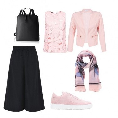 Outfit Università in rosa