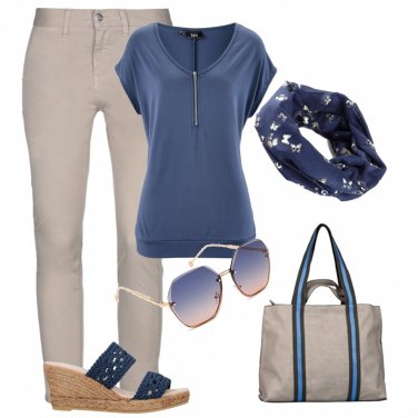 Outfit Sandalias Azul Un solo color Mujer: 17 Outfit Mujer | Bantoa