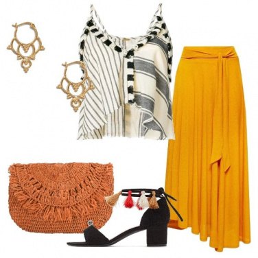 Outfit Righe e nappine