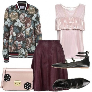 Outfit Il bomber a fiori