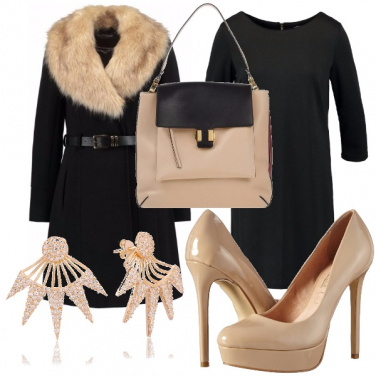 Outfit Nero e beige