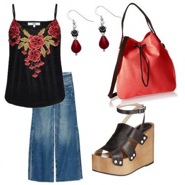 Outfit Jeans palazzo