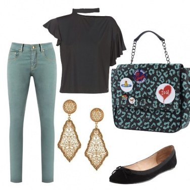 Outfit Apericena in green and black