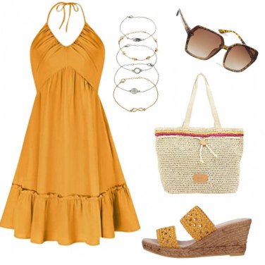 Outfit Sandalias Amarillo Un solo color Mujer: 4 Outfit Mujer | Bantoa