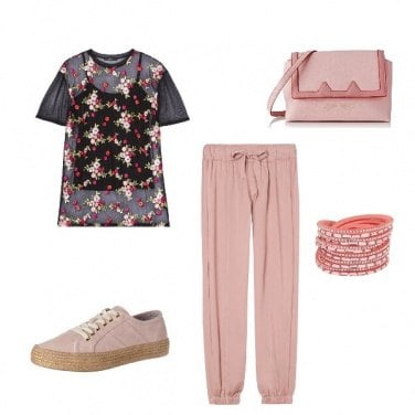 Outfit Floreale sport chic