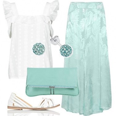Outfit Pantaloni Verde A fiori Donna: 1 Outfit Donna | Bantoa