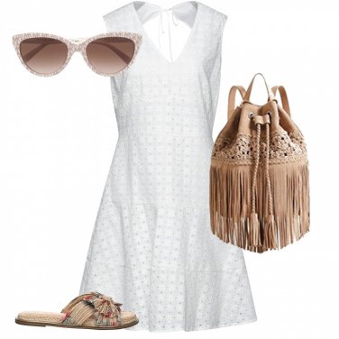 Outfit Vestiti Bianco Tinta unita Donna: 3 Outfit Donna | Bantoa