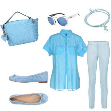 Outfit Quattro sfumature celesti