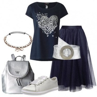 Outfit Blu e silver