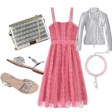 Outfit Rosa argento disco look