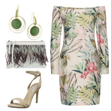 Outfit Vestito in fantasia tropicale