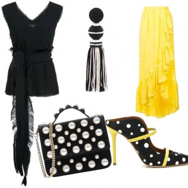 Outfit Pois e piuma