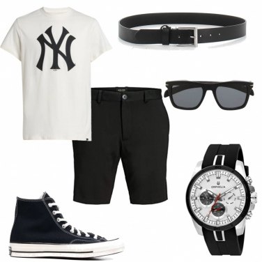 Shorts da uomo in nero con bottoni in viscosa Jack \u0026 Jones | Bantoa