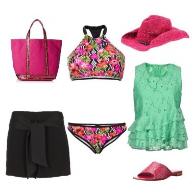 Outfit Verde &rose flory