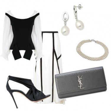 Outfit Righe sulla gonna