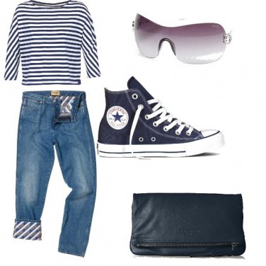 Outfit Righe e jeans