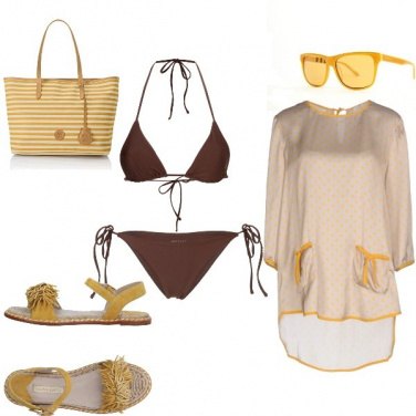Outfit Giallo senape+nutella look chic