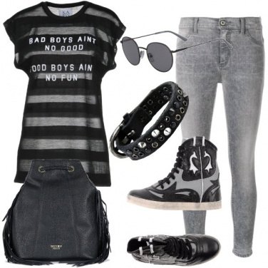 Outfit Tra nero e grigio