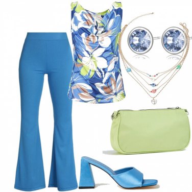Outfit Pantaloni Blu Tinta unita Donna: 11 Outfit Donna | Bantoa