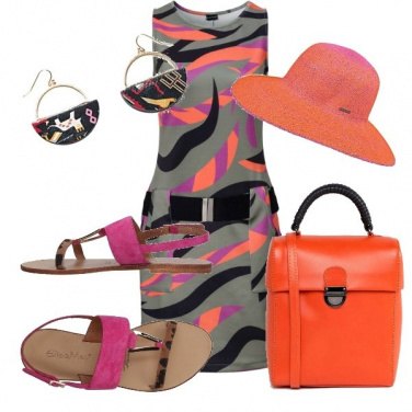 Outfit Arancio e rosa chic