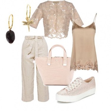 Outfit Riflessi rosa dorati