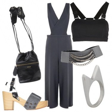 Outfit Rock in grigio e nero