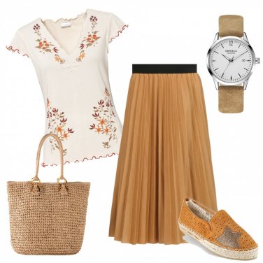 Outfit Gonne Beige Tinta unita Donna: 4 Outfit Donna | Bantoa